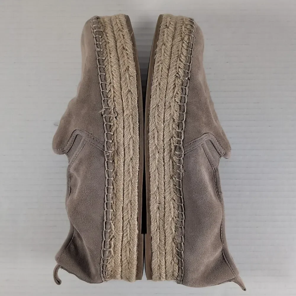 Sam Edelman Carrin Espadrille Shoes Womens 9 Taupe Putty Suede Slip On Platform